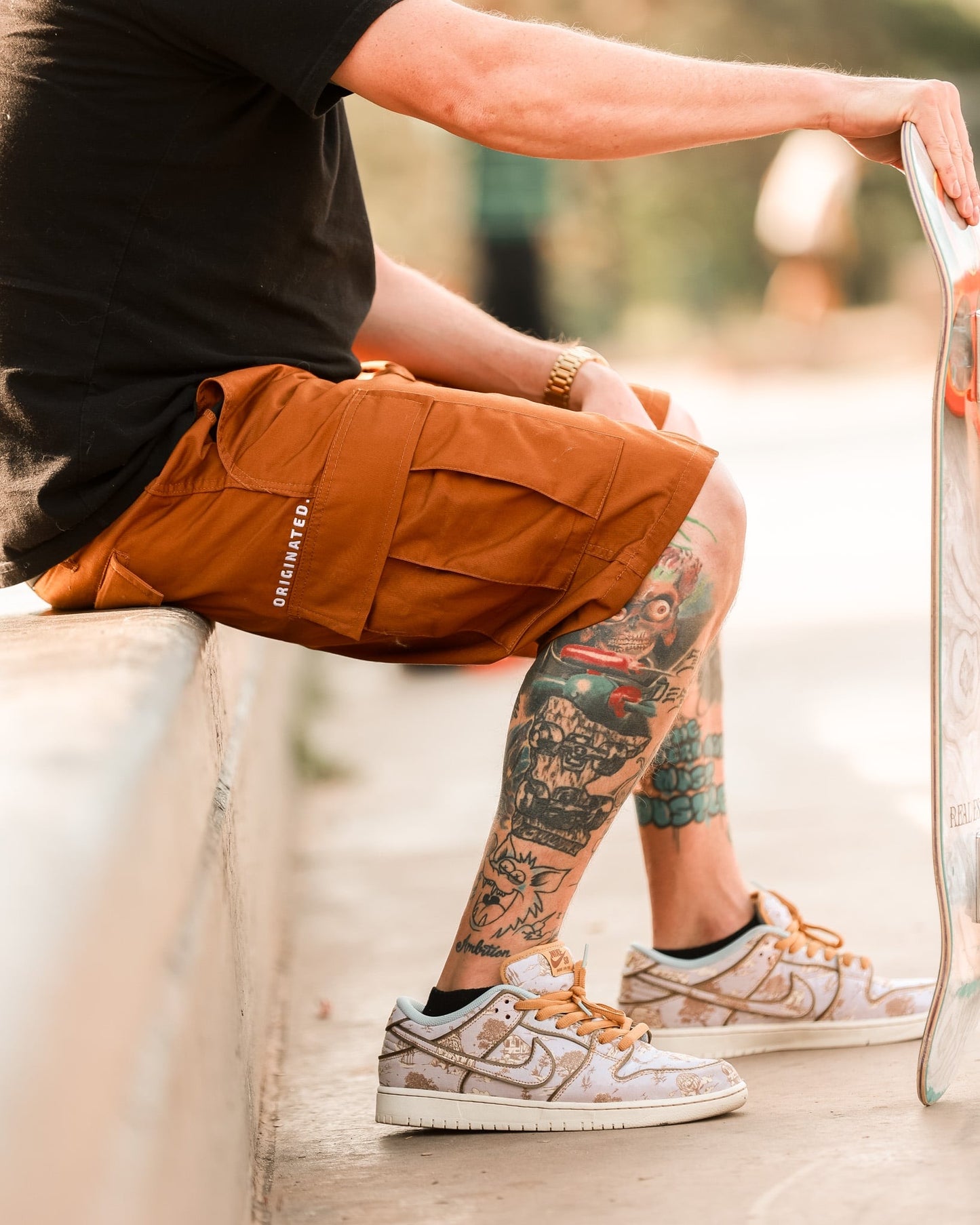 Work Brown Cargo Shorts